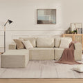 Canapé d'angle modulable Cloud – Tissu côtelé beige